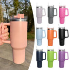 Tumbler With Handle Insulated Tumbler With Lids Straw Stainless Steel Coffee  Cup for Travel