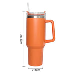 Tumbler With Handle Insulated Tumbler With Lids Straw Stainless Steel Coffee  Cup for Travel